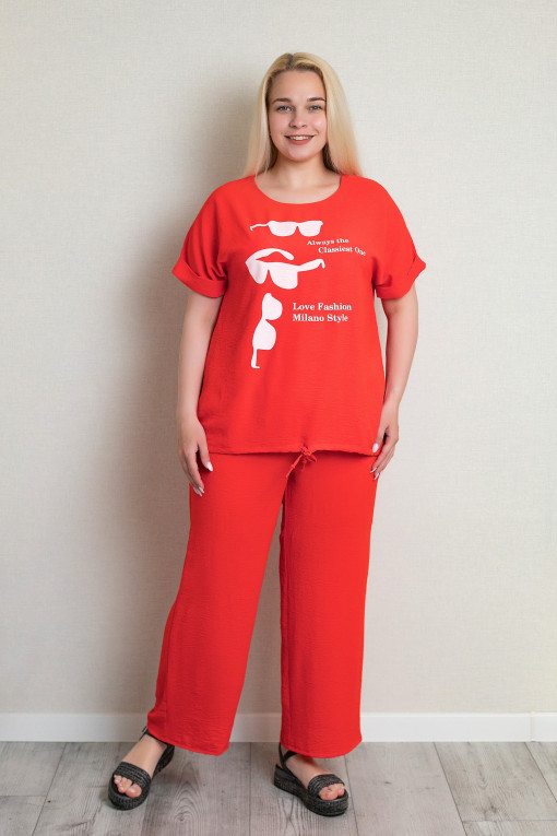 Легкий літній костюм КЛ-202 червоний